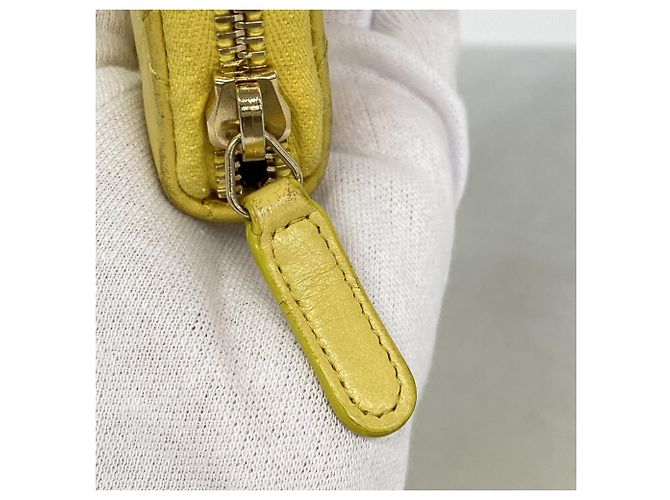Chanel Long Wallet aus gelbem Lammleder - Ansicht 7