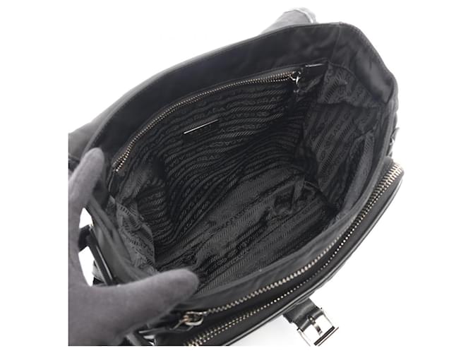 Borsa a tracolla Prada TESSUTO MIX Nero - vista 3