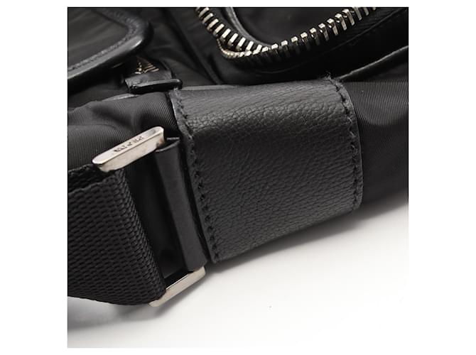 Borsa a tracolla Prada TESSUTO MIX Nero - vista 7
