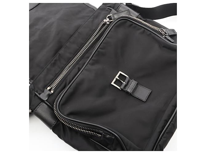 Borsa a tracolla Prada TESSUTO MIX Nero - vista 9
