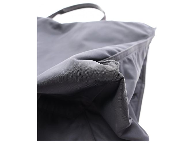 Borsa Tote in Nylon e Pelle Saffiano Prada Nero Blu navy - vista 11