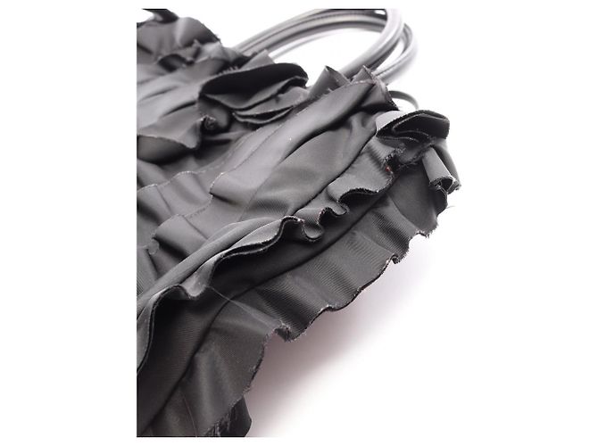 Tote Sac cabas Prada Frill noir en nylon et cuir - vue 11