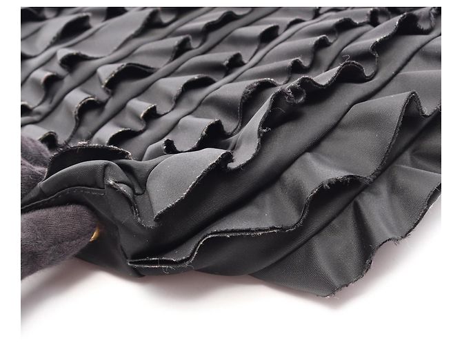 Tote Sac cabas Prada Frill noir en nylon et cuir - vue 12