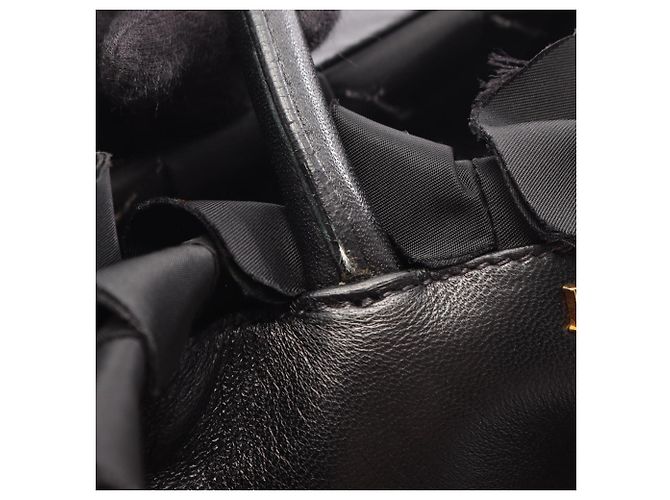 Tote Sac cabas Prada Frill noir en nylon et cuir - vue 7