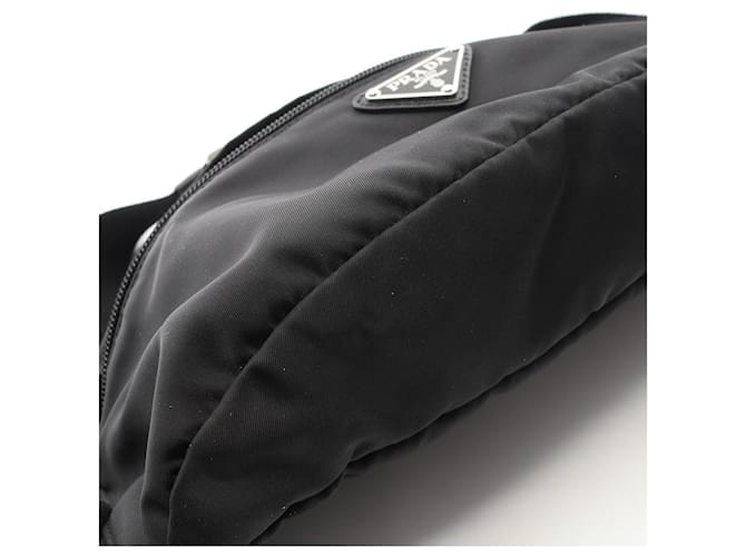 Saffiano Prada Triangle Logo Gürteltasche Schwarz - Ansicht 10