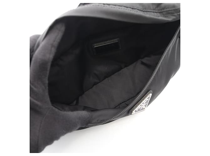 Saffiano Prada Triangle Logo Gürteltasche Schwarz - Ansicht 4