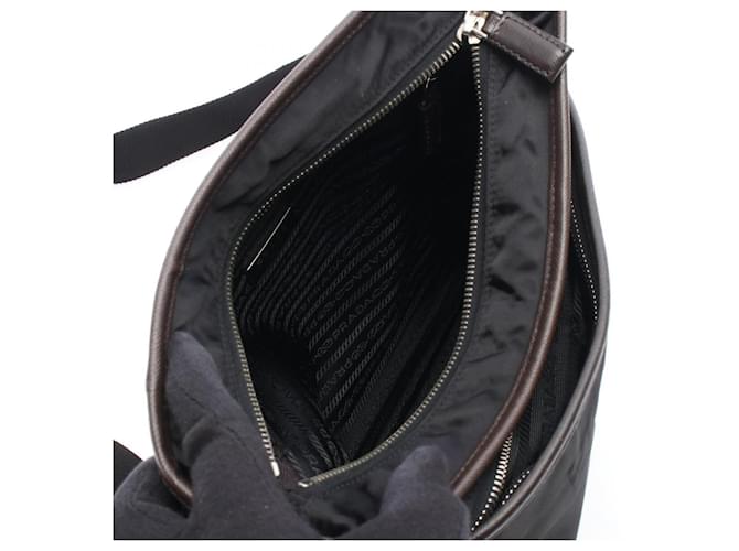 Borsa a tracolla con logo Triangle Prada Nero - vista 3