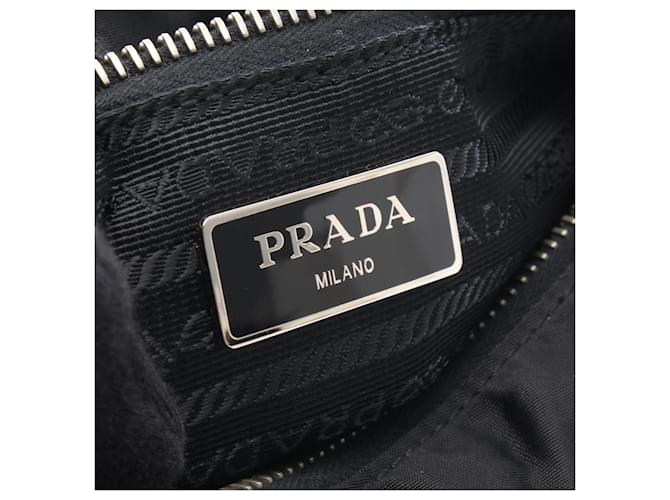 Borsa a tracolla con logo Triangle Prada Nero - vista 4