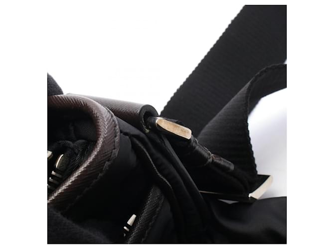 Borsa a tracolla con logo Triangle Prada Nero - vista 7