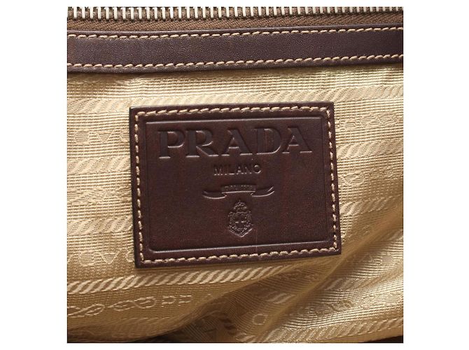 Prada Logo Jacquard Tote Bag Braun Beige - Ansicht 4
