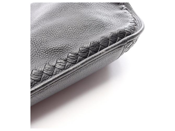 Borsa a Spalla Bottega Veneta Intrecciato Nero - vista 10
