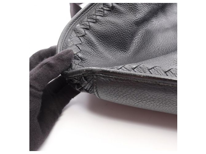 Borsa a Spalla Bottega Veneta Intrecciato Nero - vista 11