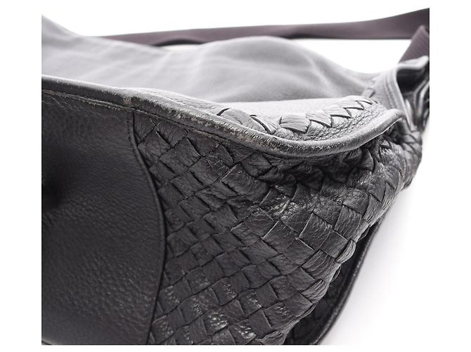 Borsa a Spalla Bottega Veneta Intrecciato Nero - vista 12