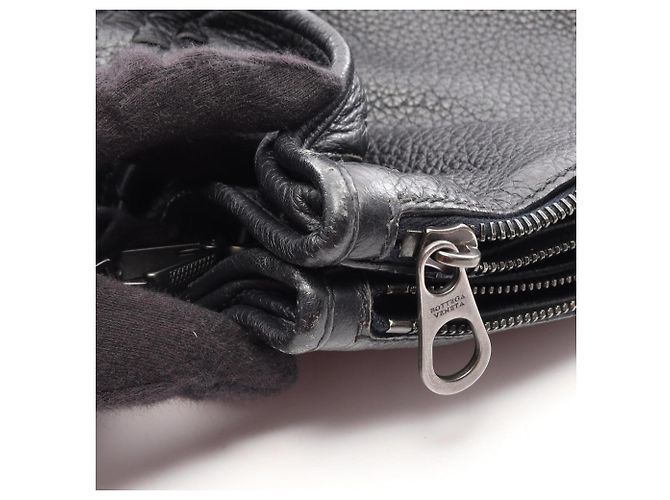 Borsa a Spalla Bottega Veneta Intrecciato Nero - vista 8