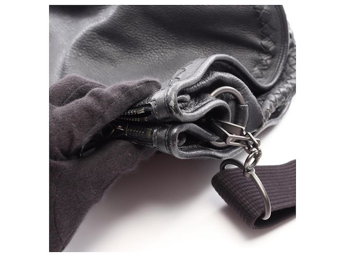 Borsa a Spalla Bottega Veneta Intrecciato Nero - vista 9