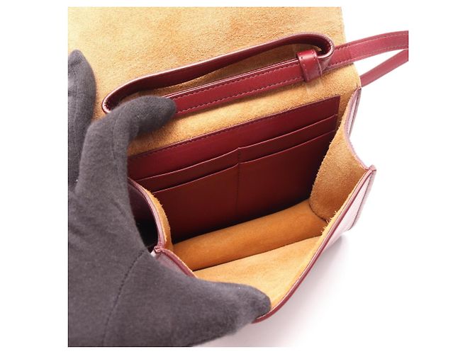 Borsa a tracolla mini Bottega Veneta Maxi Intrecciato Cassette Bordò - vista 3