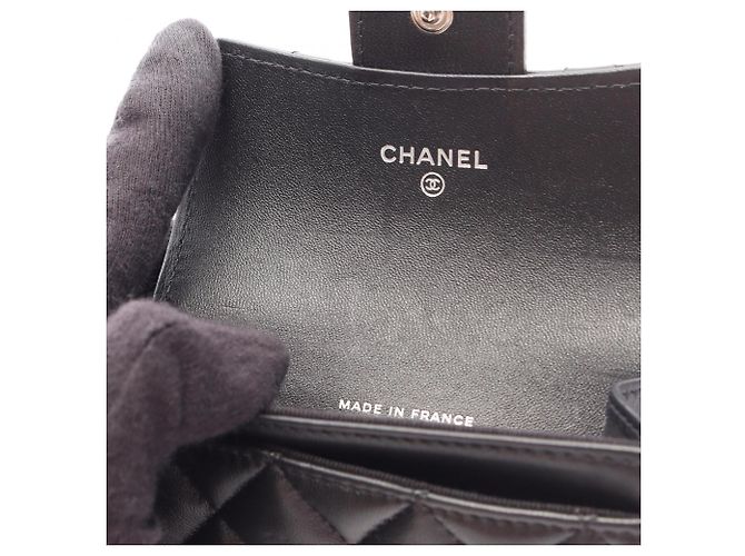 Tarjetero de piel de cordero negro Chanel - vista 6