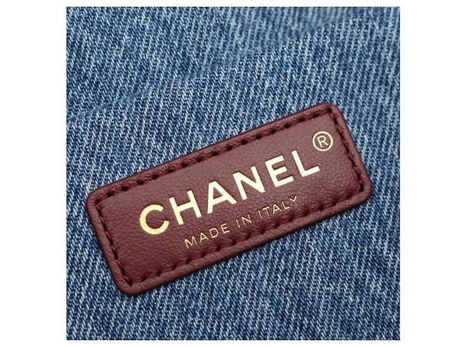 Borsa Chanel Jumbo Matelassé Denim Blu - vista 4