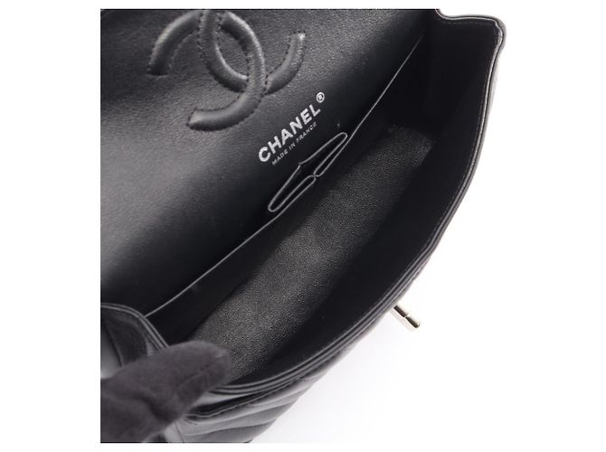 Borsa a Spalla Chanel Chevron V-stitch Nero - vista 3