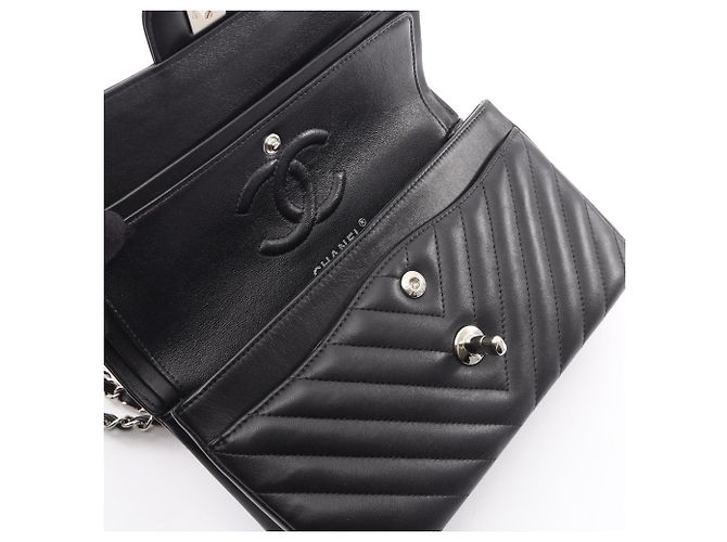 Borsa a Spalla Chanel Chevron V-stitch Nero - vista 6