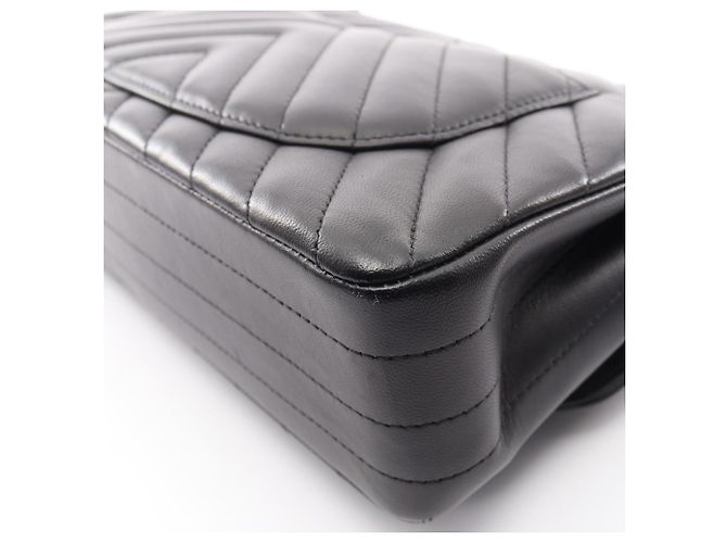 Borsa a Spalla Chanel Chevron V-stitch Nero - vista 8
