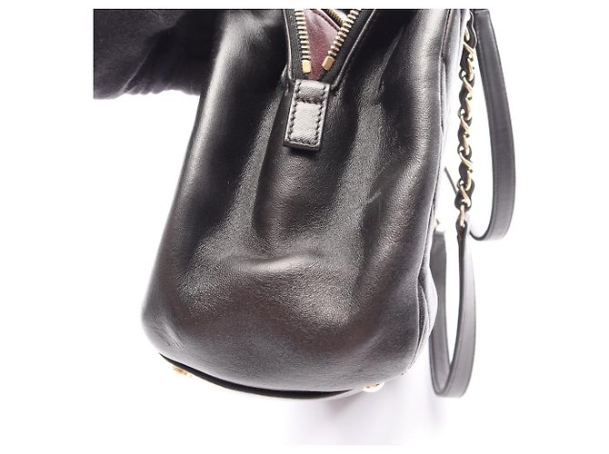 Borsa Tote Chanel V-stitch Chevron Nero - vista 13