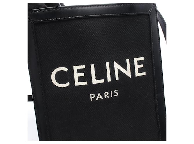 Céline Celine Mini Vertical Cabas Borsa a Spalla 2-Way Nero - vista 4