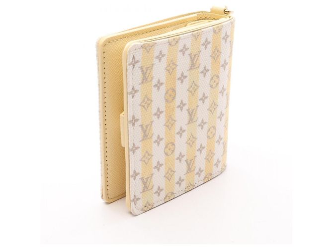 Cartera de dos pliegues con bolsillo Louis Vuitton Blanco Multicolor Amarillo - vista 2