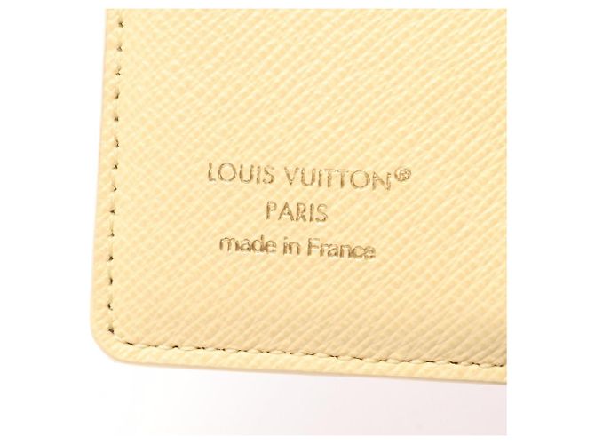 Cartera de dos pliegues con bolsillo Louis Vuitton Blanco Multicolor Amarillo - vista 5