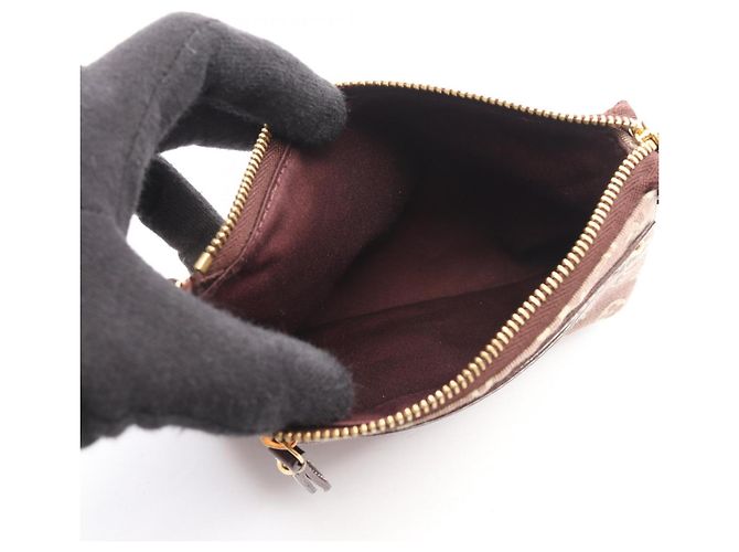 Borsa Louis Vuitton Mini Pochette Accessoires Marrone Bordò - vista 3