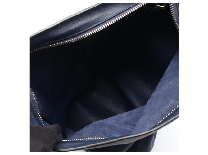 Sac banane/sac à main ANTON en cuir Loewe Bleu Marine - vue 3