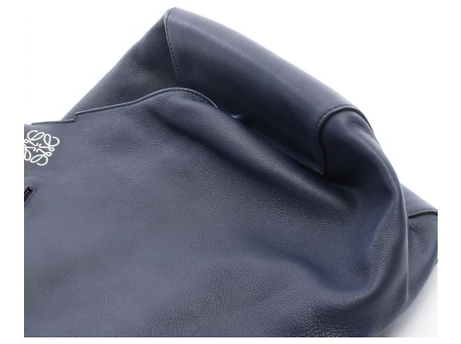 Sac banane/sac à main ANTON en cuir Loewe Bleu Marine - vue 7