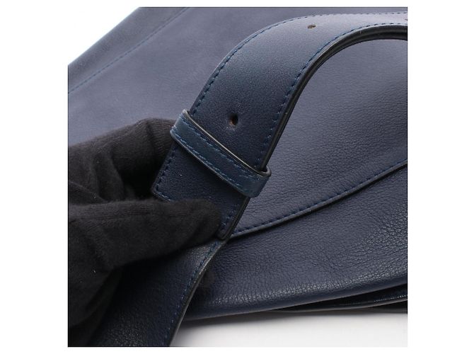 Sac banane/sac à main ANTON en cuir Loewe Bleu Marine - vue 8