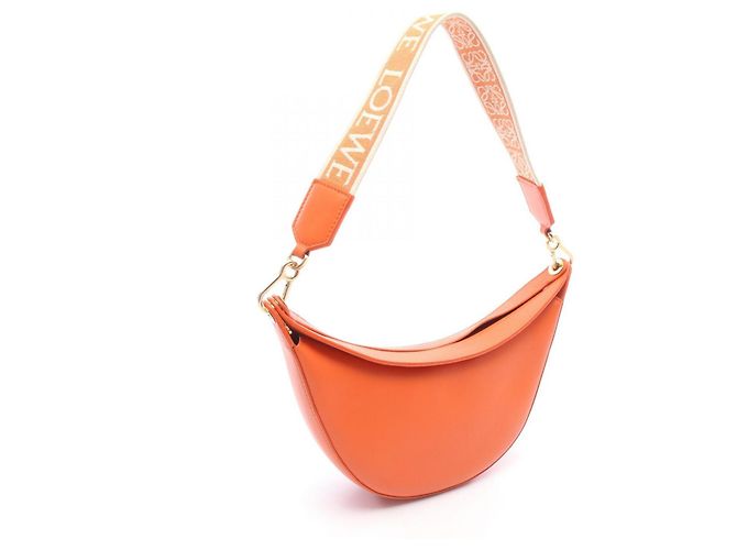 Piccola borsa a tracolla in pelle Loewe Luna Arancione - vista 2