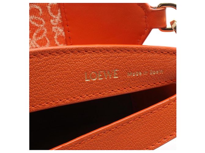 Piccola borsa a tracolla in pelle Loewe Luna Arancione - vista 4
