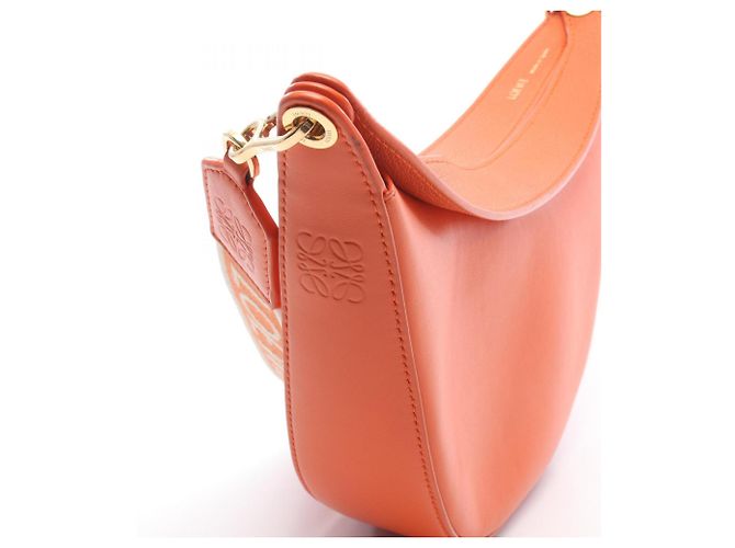 Piccola borsa a tracolla in pelle Loewe Luna Arancione - vista 6