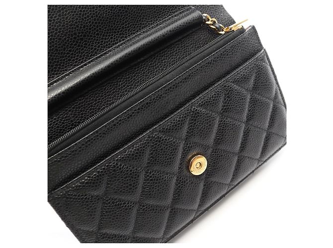 Borsa a tracolla Chanel Matelassé in pelle di vitello martellata nera Nero - vista 10