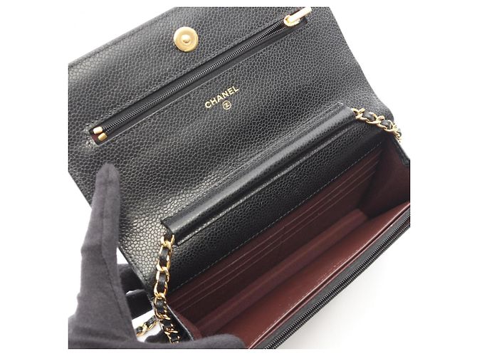 Borsa a tracolla Chanel Matelassé in pelle di vitello martellata nera Nero - vista 3