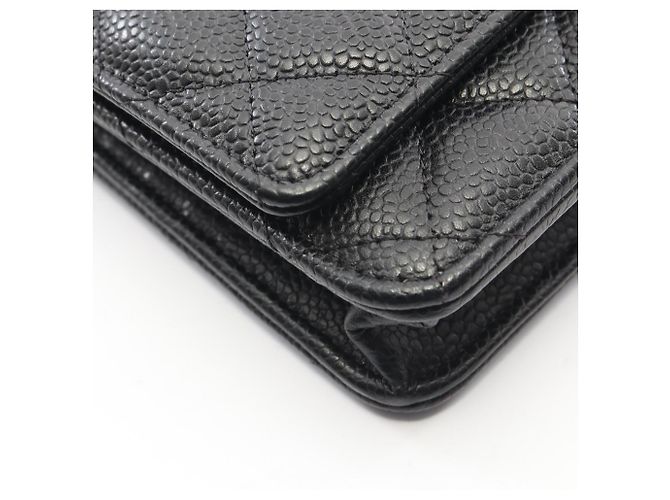 Borsa a tracolla Chanel Matelassé in pelle di vitello martellata nera Nero - vista 6
