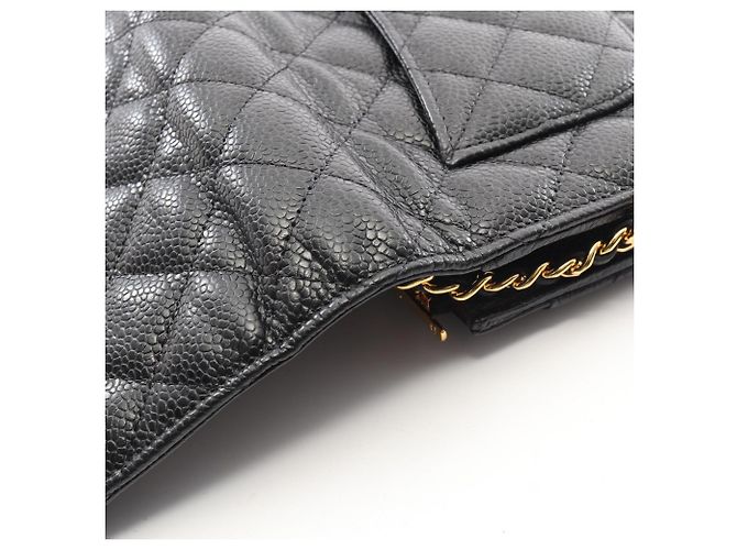 Borsa a tracolla Chanel Matelassé in pelle di vitello martellata nera Nero - vista 8