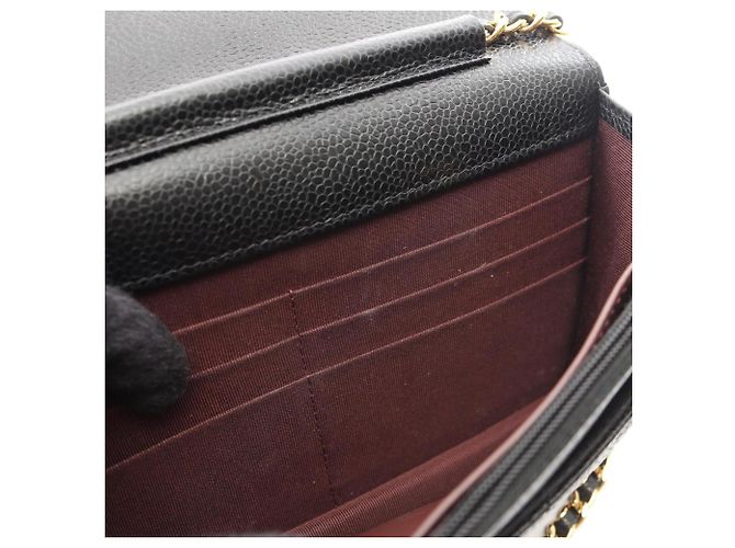 Borsa a tracolla Chanel Matelassé in pelle di vitello martellata nera Nero - vista 9