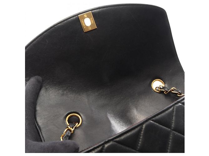 Borsa a Spalla Chanel Matelassé Diana Flap Nero - vista 8