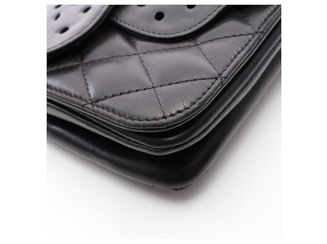 Borsa a Spalla Chanel Matelassé Butterfly Nero - vista 7