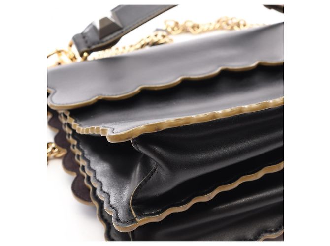 Fendi Kanai Medium Lederhandtasche Schwarz - Ansicht 12