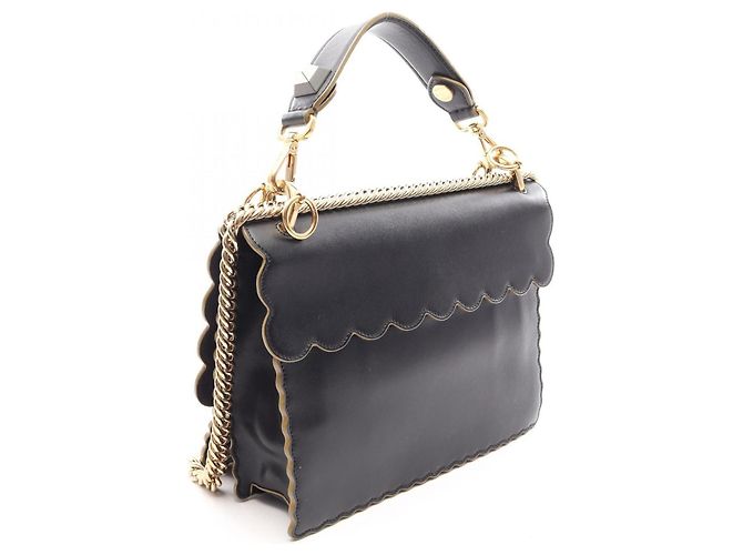Fendi Kanai Medium Lederhandtasche Schwarz - Ansicht 2