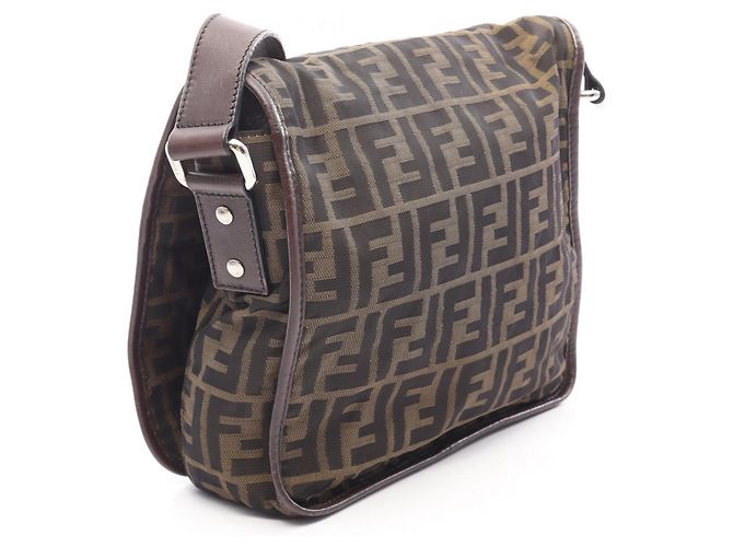 Borsa a Spalla Fendi Zucca Nero Cachi - vista 2