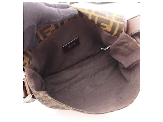 Borsa a Spalla Fendi Zucca Nero Cachi - vista 3