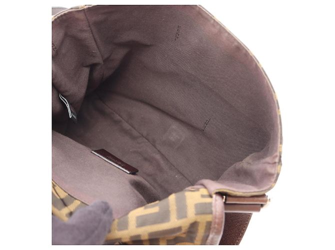 Borsa a Spalla Fendi Zucca Nero Cachi - vista 5