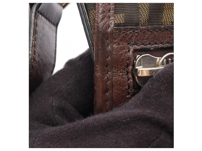 Borsa a Spalla Fendi Zucca Nero Cachi - vista 6
