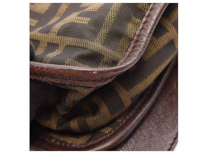 Borsa a Spalla Fendi Zucca Nero Cachi - vista 9